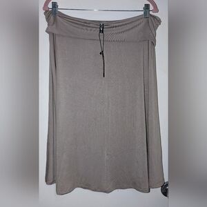 NWT Lock & Love Premium Taupe Knee-Length Skirt Fold Over XXL